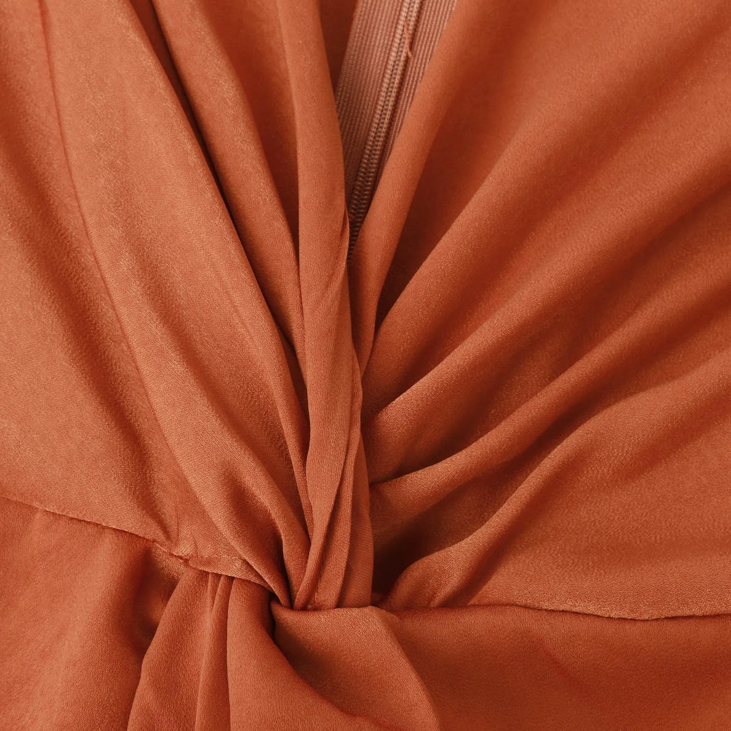 Women’s Satin V-Neck Maxi Dress with Twisted Waist