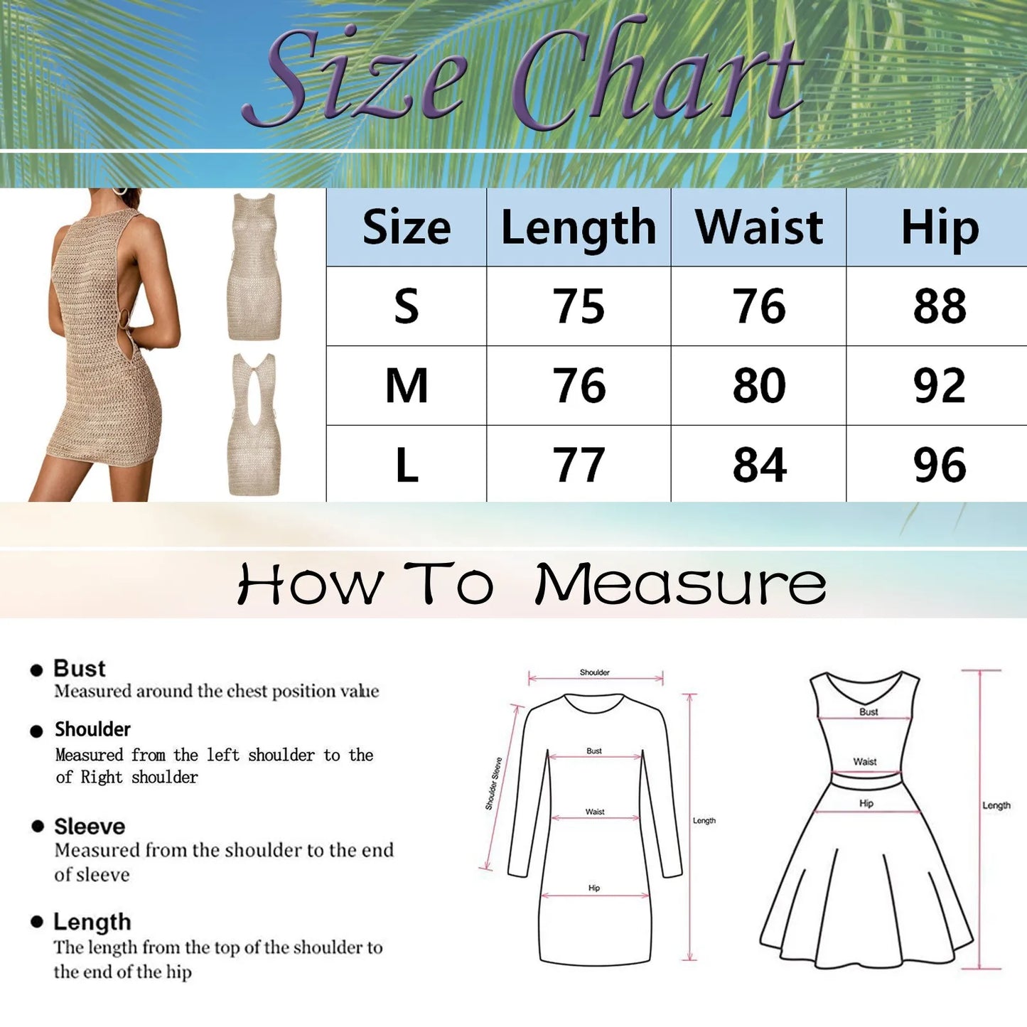 Women’s Crochet Halter Mini Dress Cover-Up – Open Knit Backless Beach Dress